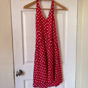 Red Polka Dot Mini Halter Dress